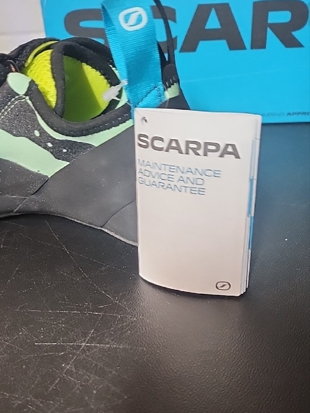 Scarpa Origin Climbing Shoes in Black and Lime Green - Picture 3 of 7